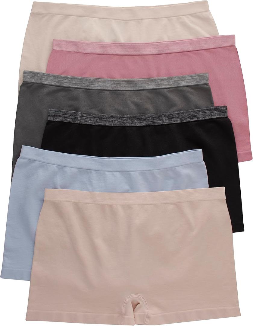 Hanes Women's Seamless Underwear Pack, Comfort Flex Fit Bikini Boyshort or Thong Panties, 6-Pack (Large)
