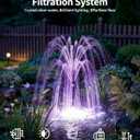 POPOSOAP Pond Filter with Fountain Kits Built-in U-V Clarifier, 660GPH Pond Pump Filter with RGB LED Lights & Remote Controller Light Timer, Pond Filters for Outdoor Ponds Clean, Clear P2300D