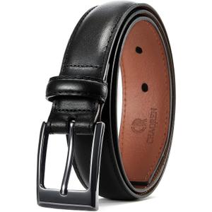 CHAOREN Men's Belts Leather Gift for Men - Ideal Match for Mens Dress Shoes (38 (Fits Waist 36"-37"), Black)