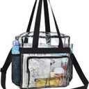 Clear Bag for Stadium Events 12612 Clear Tote Bag for Concert,Sport,Festival (Black)