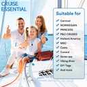 8 Pack Cruise Lanyards Set for Ship Cards, with Retractable Badge Reel Waterproof Luggage Tag Holders Id Card Holders, Sea-Themes Pattern for All Cruises Ticket Key Cards Luggage Tag (Blue)