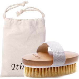 Dry Brushing Body Brush Exfoliating Brush Natural Bristle Bath Brush for Remove Dead Skin Toxins Cellulite,Treatment,Improves Lymphatic Functions,Exfoliates,Stimulates Blood Circulation