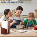 Paper Towel Holder Countertop with Wood Round Base and Iron Holder,Holds Mega Roll,Holder Stand for Kitchen Roll Organize,Wooden Paper Towel Holder for Kitchen Dining Table Home Decor