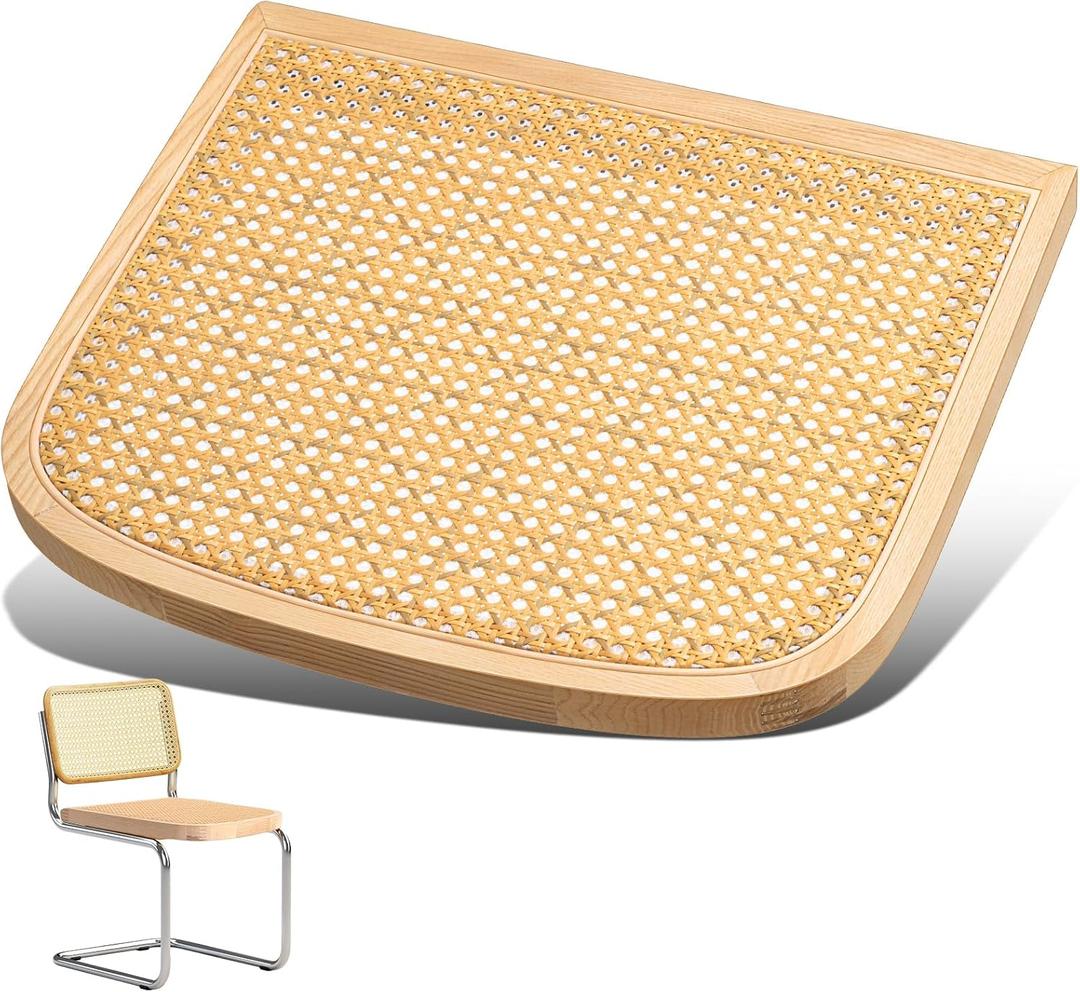 Yerliker 1 Pack Cane Chair Replacement, Natural Chair Replacement Cane Seat for Home Office, Ash Wood and Rattan (Yellow)