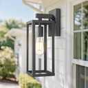 Outdoor Wall Light with Clear Glass, Anti-Rust Exterior Wall Sconce, Weather Resistant Outdoor Lantern, Exterior Lighting for Porch, Patio, Garage, Entryway (Black, 15.5" Height-2 Pack)