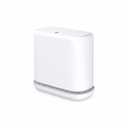 MOPALL Dog Proof Trash Can with Lid, 3.3 Gallon Slim Bathroom Garbage Bin with Inner Bucket, Fits Standard 4 Gallon Bags, Odor Sealing Diaper Pail for Nursery, Modern White Waste Basket, 6.9" Wide