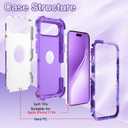 LONTECT for iPhone Air Case Glow in The Dark Three Layer Heavy Duty Shockproof Hard PC+Soft Silicone Rugged Full Body Protective Case for Women Girls,Royal Light