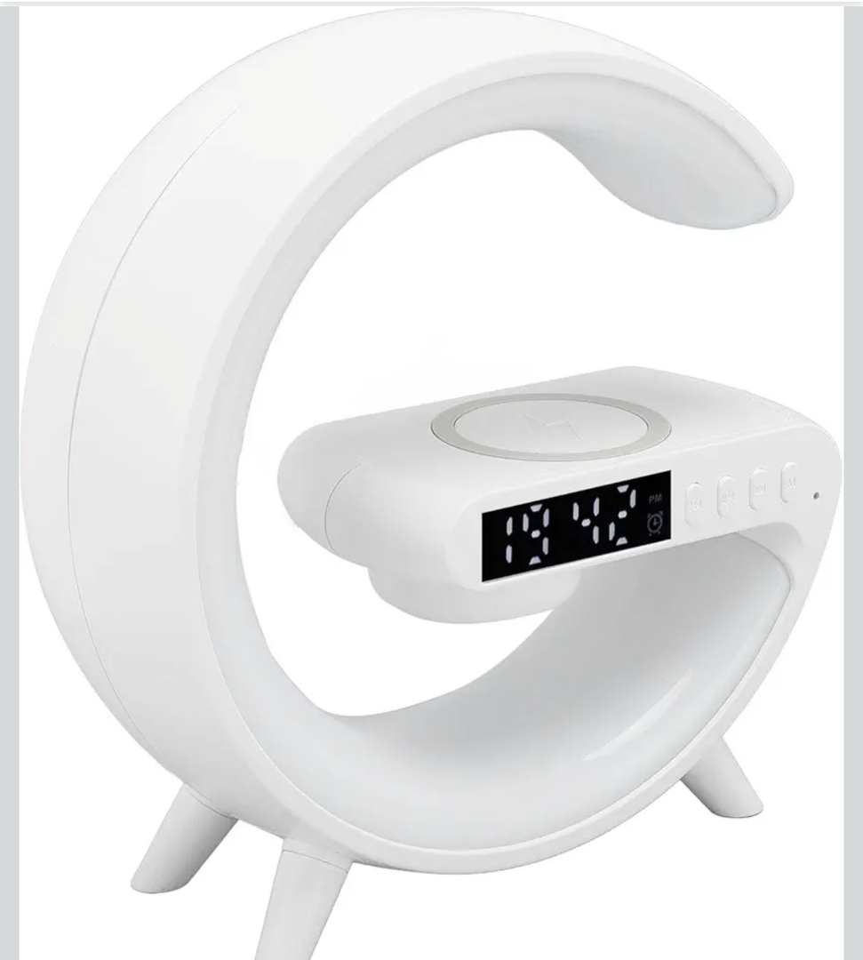 SUNGOOYUE Alarm Clock Wireless Charger Speaker Music Synchronization for Wake Up Light Clock Suitable for IOS Android Users