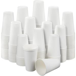 RAZCC 16 oz Paper Cups, 300 Pack 16oz Disposable Paper Coffee Cups, Coffee Cups 16 oz for Cold and Hot Drinks, White Paper Drinking Cups for Parties, Picnic, Cafes, Bistros and Events