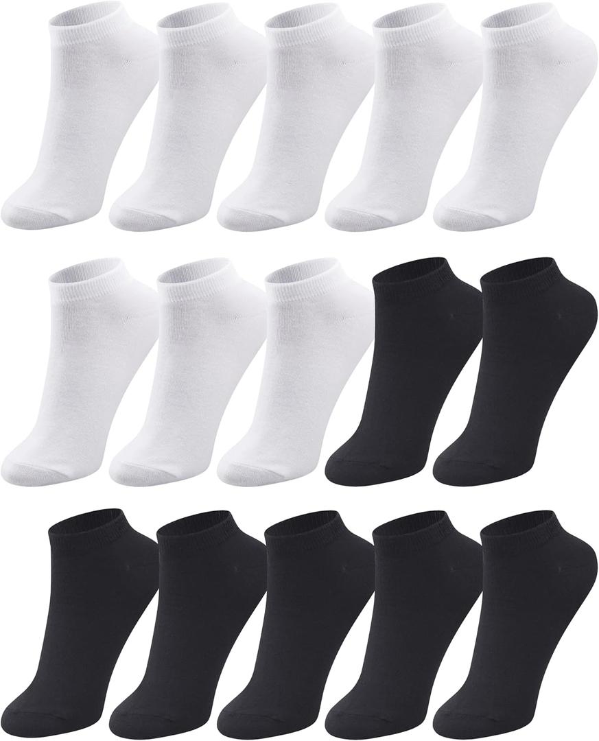 Duufin 15 Pairs Ankle Socks for Women Low Cut No Show Casusal Women's Socks Size 5-9/9-11