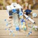 Graduation Money Lei Class of 2026 - Graduation Ribbon Lei with Secure Cash Pockets, 66'' Blue Hawaiian Flower Graduation Necklace for Women Men, Grad Gift & Party Accessories for High School College