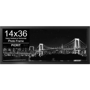 14x36 Poster Frame, Photo Frame for Wall Mounting Display, Black