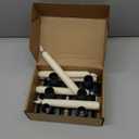 Homemory 6 Pcs Window Candles with Sensor Dusk to Dawn, Ivory Electric Window Candle Flickering, Christmas Fake Candles Battery Operated, Led Candlesticks with Black Holders for Xmas Holiday Decor