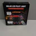 Wireless Solar LED Pilot Light 5PCS Car Roof Marker Lights Waterproof No Drill Pickup Trucks Roof Running Lamps(Black,Yellow Light)