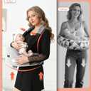 Nursing Pillow for Standing/Sitting Use- Springy Memory Foam for Support & Comfort, Large Breast Feeding Pillow - Safety Fence, Adjustable Waist Belt and Support Backrest, Removable Cover with Pocket