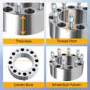 OCPTY 8x170 to 8x170 Wheel Spacers for Excursion for F-250 for F-250 Super Duty for F-350 3 inch 14x1.5 Studs 125mm Hub Bore Forged Wheel Spacers 8 lug 4PCS