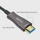 4K HDMI Cable 500 FT, High Speed Fiber Optic HDMI Cable, Unidirectional 18Gbps, Ultra HD, Supports 4K@60Hz, 4:4:4 RGB, HDCP 2.2, 3D ARC, HDR10, Dolby Vision, Zinc Alloy Shell, Slim Cable, OD : 4.8mm