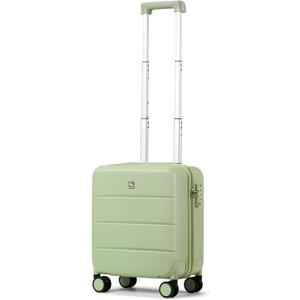Hanke 16 Inch Underseat Carry On Luggage with Wheels Hard Shell Mini Small Suitcases Carry On Bag for Airline Approved TSA Luggage Lightweight Travel Suitcase(Bamboo Green)