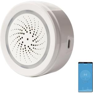 Smart Wi-Fi Siren Alarm: Wireless Alarm for Home Security, Burglar Alarm with Sound and Light Alarm, 100dB Sounder, Tuya App Control, No Hub Required, Compatible with Alexa, Google Assistant