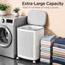 Laundry Hamper with Wheels, Plastic Laundry Basket, 18.5 Gallons, Large