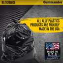 Commander 42 Gallon 2.5 MIL Black Heavy Duty Garbage Trash Bags - 32" x 46" - Pack of 20 - For Contractor, Industrial, Institutional, & Commercial