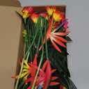 Hotop 4 Set/ 16 Pcs Artificial Tropical Flower Bouquets Bulk for Hawaii Centerpieces Bird of Paradise Lily Bouquet Permanent Flower Tropical Plant Party Office Home Decor (Multiple Color)