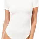 MANGOPOP Women's Round Neck Short Sleeve Bodysuit T Shirts Basic Body Suit Tops, Medium