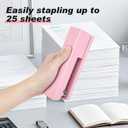 2 x Office Desktop Stapler - 25 Sheet Capacity with 830 Staples and Staple Remover,Staplers for Desk,Non-Slip for School, Home, Pink