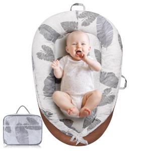 Baby Lounger for Newborns 0-24 Months, Breathable and Soft Co-Sleeping Nest, Lightweight Infant Lounger for Home and Travel, Essential Baby Gift (Brown)