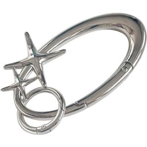 Tizee Oval Star Carabiner Y2K Keychain  Shiny Metal Alloy Key Ring for Women & Men, Bag Charms Purse Pendant