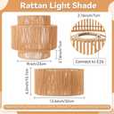 VIHOSE 12.6 Inch Boho Rattan Lamp Shades Wicker Lantern Lamp Shade Vintage Rattan Small Lampshade for Table Floor Hanging Lamps Farmhouse Rustic Lampshades for Kitchen Bedroom Dining Room Hallway