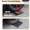 Ruedamann 2" Rise Modular Threshold Ramp for Doorways, 2200 lbs Capacity, Elegant Dark Wood Grain Door Threshold Ramp, Aluminum Non-Slip Door Ramps for Wheelchair, Walker, Scooter, Pets, 2 Pcs