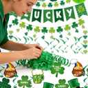 3 x St Patricks Day Decorations Pre-Assembled Shamrock Lucky Banner Garlands Clover Hanging Swirls Irish Decor for Home Saint Patrick Party Supplies