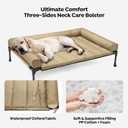 Veehoo Outdoor Elevated Dog Bed with Waterproof Bolster Cushion, Cooling