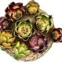Set of 6 Wine Red Faux Artichokes Bowl Filler Kitchen Table Decor