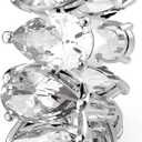 Swarovski Matrix Vittore Ring, Pear-Shaped Crystal Stones, Rhodium Finish