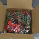 4 Pcs 15" Christmas Mini Cabinet Wreaths for Kitchen,Artificial Norfolk Pine & Cypress Wreath with Red Berry Bow for Christmas Decorations Window Door Fireplace Table Staircase Indoor Outdoor