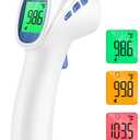 Forehead Thermometer for Adults and Kids, Digital Baby Thermometer with Fever Alarm, Fast Accurate Results, Home Medical & Nurse Essentials (White)
