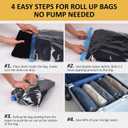 2 x Cozy Essential Compression Bags for Travel - Travel Essentials - 12 Pack Space Saver Plastic Packaging Bags - No Vacuum Needed - Compression Packing Bags for Cruise Accessories