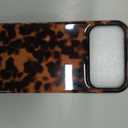 Jusy Compatible with MagSafe Brown Tortoise Shell Print Phone Case for iPhone 17 Pro Max, Amber Trendy Luxury Magnetic Soft TPU and Hard PC Protective Phone Cover for Women Girls - Black