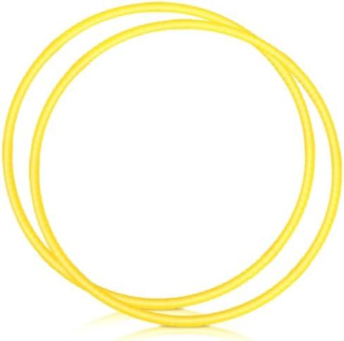 WinnerWhy 2 Pcs Toy Hoop Exercise Hoop Detachable Adjustable Plastic Toy Ring Playground Equipment for School Colored Circles Exercise Ring for Teens Dog Agility Equipment(Yellow,23 Inch)