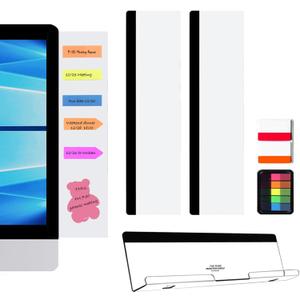 LRZCGB Monitor Memo Board,3 Pieces Computer Monitor Message Board Acrylic Monitor Sticky Note Holder Suitable for Home Office Desktop (2 Sides+Bottom)