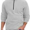 Askdeer Men's Quarter Zip Pullover Mock Neck Polar Fleece Sweatshirt Thermal Winter Sweater with Pocket (S)