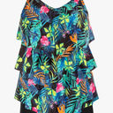 Hanna Nikole Womens Plus Size Two Piece Tankini Swimsuits 3-Tiered Ruffle Flounce Top with High Waisted Bottom
24 W