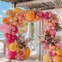 Yellow Pink Balloon Garland Double Stuffed Light Baby Pink Peach Balloons Different Sizes Pastel Coral Balloon Arch Kit for Birthday Baby Shower Wedding Fall Autumn Pumpkin Party Decorations