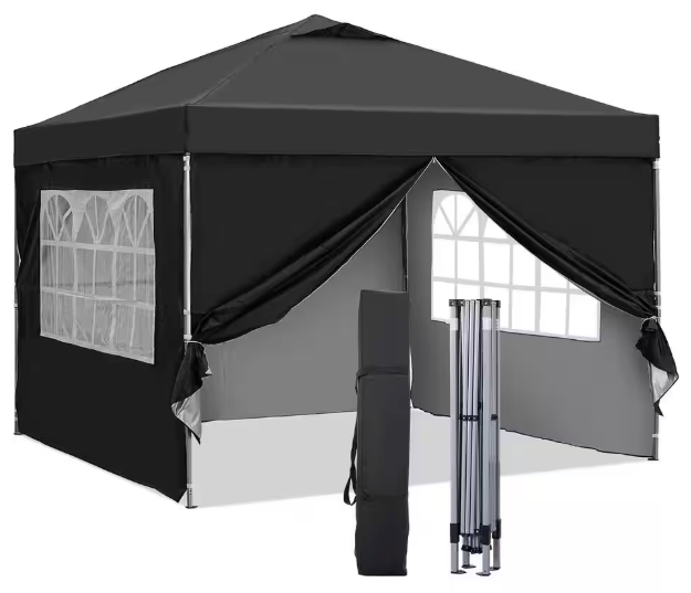 10 ft. x 10 ft. Black Patio Canopy Tent Pop Up Gazebo with Sidewallls
Questions & Answers 
+3
Hover Image to Zoom

Share

Print