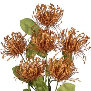Hollyone 33" Yellow Artificial Mums for Outdoors Fall Flowers Fake Fall Mums Faux Chrysanthemum Flowers 2Pcs Spider Mum Flower Arrangement Autumn Flower with 3 Heads Long Stem for Centerpiece Bouquet