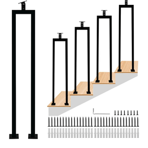 4 Pack U Shape 36" Stair Balusters with Adjustable Top Bracket for Staircase Interior, Baluster for Stair Handrail Indoor Steps by LukLoy