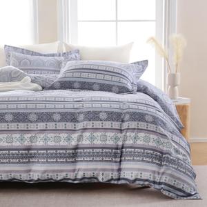 Boho Duvet Cover King Size 100% Cotton, Reversible Bohemian Duvet Cover Set with Zipper Closure, Soft 3 Pieces Duvet Bedding Cover Set with 2 Pillow Shams (20"x36"), King Size (104"90")