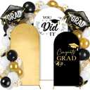 Foilswirl 2026 Graduation Decorations Class of 2026 Arch Backdrop Cover (4/5/6ft) Balloon Arch Cover Spandex Backdrop Blue White Golden Balloons for Graduation Season Class Party Decor